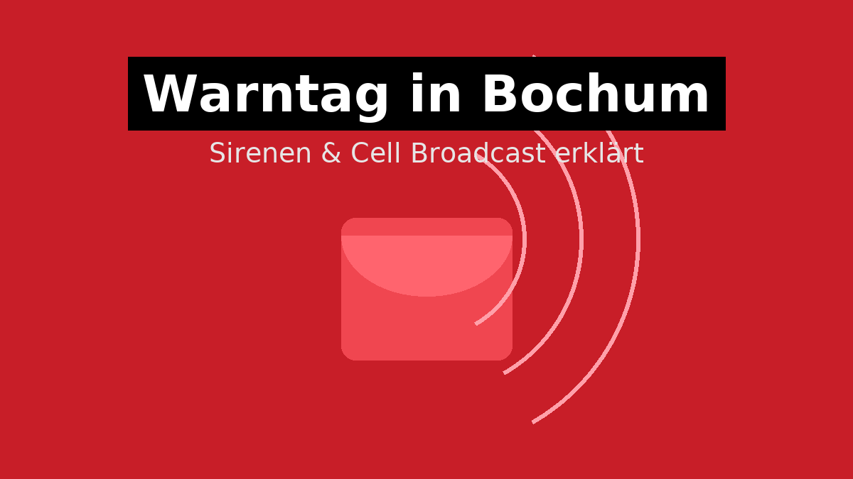 Stilisierte Sirene mit Signalwellen – Warntag Bochum
